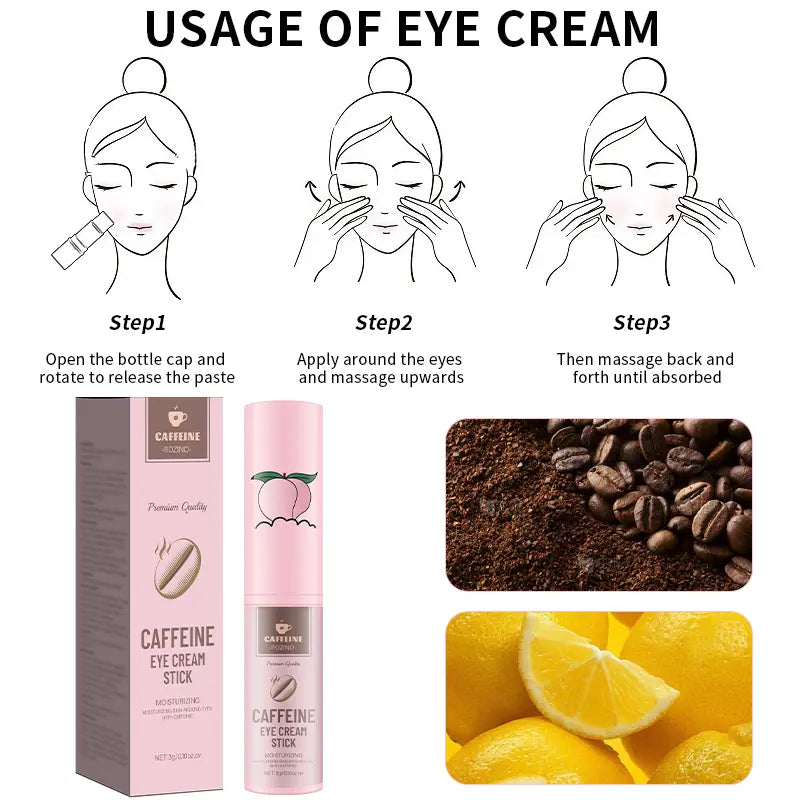 Caffeine Eye Cream Stick – 2-Pack | Moisturizing & Firming Eye Treatment