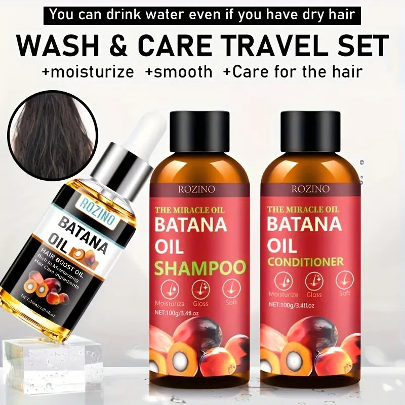 ROZINO Batana Oil Shampoo & Conditioner Set – Hair Growth & Thickening for Women & Men