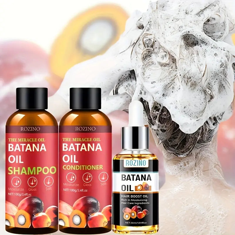 ROZINO Batana Oil Shampoo & Conditioner Set – Hair Growth & Thickening for Women & Men