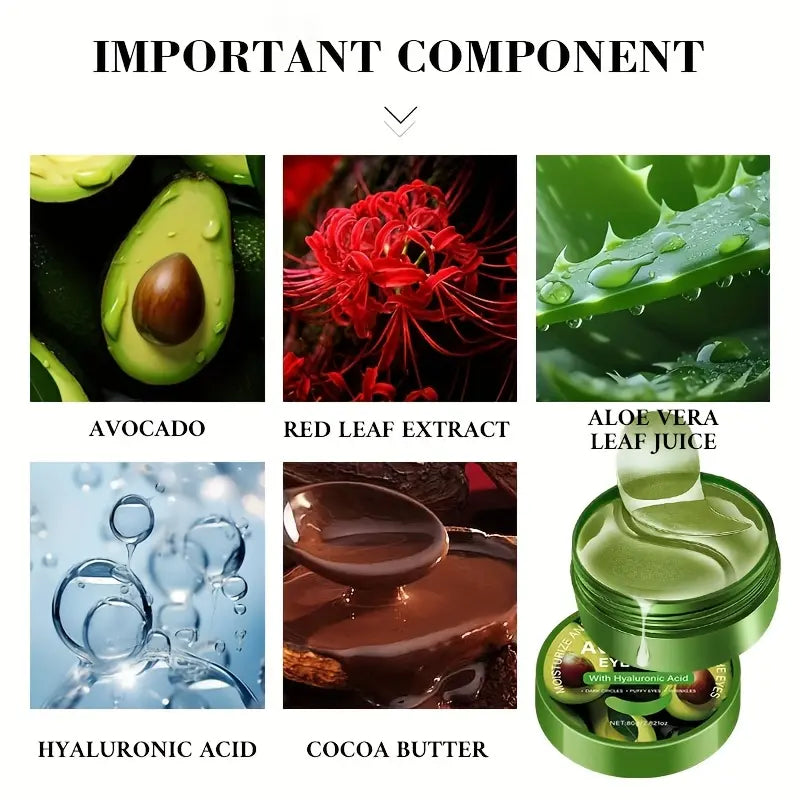 Hydrogel Under Eye Patches – Aloe Vera Eye Mask for Dark Circles, Puffiness & Fine Lines (80g)